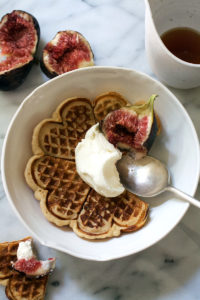 Spiced Buckwheat Waffles with yoghurt and figs
