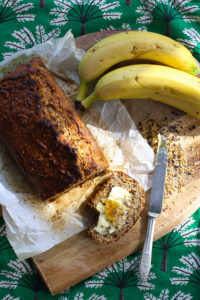 seeded banana bread with cacao nibs recipe