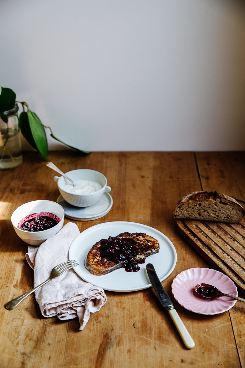 Sourdough French Toast with berry compote